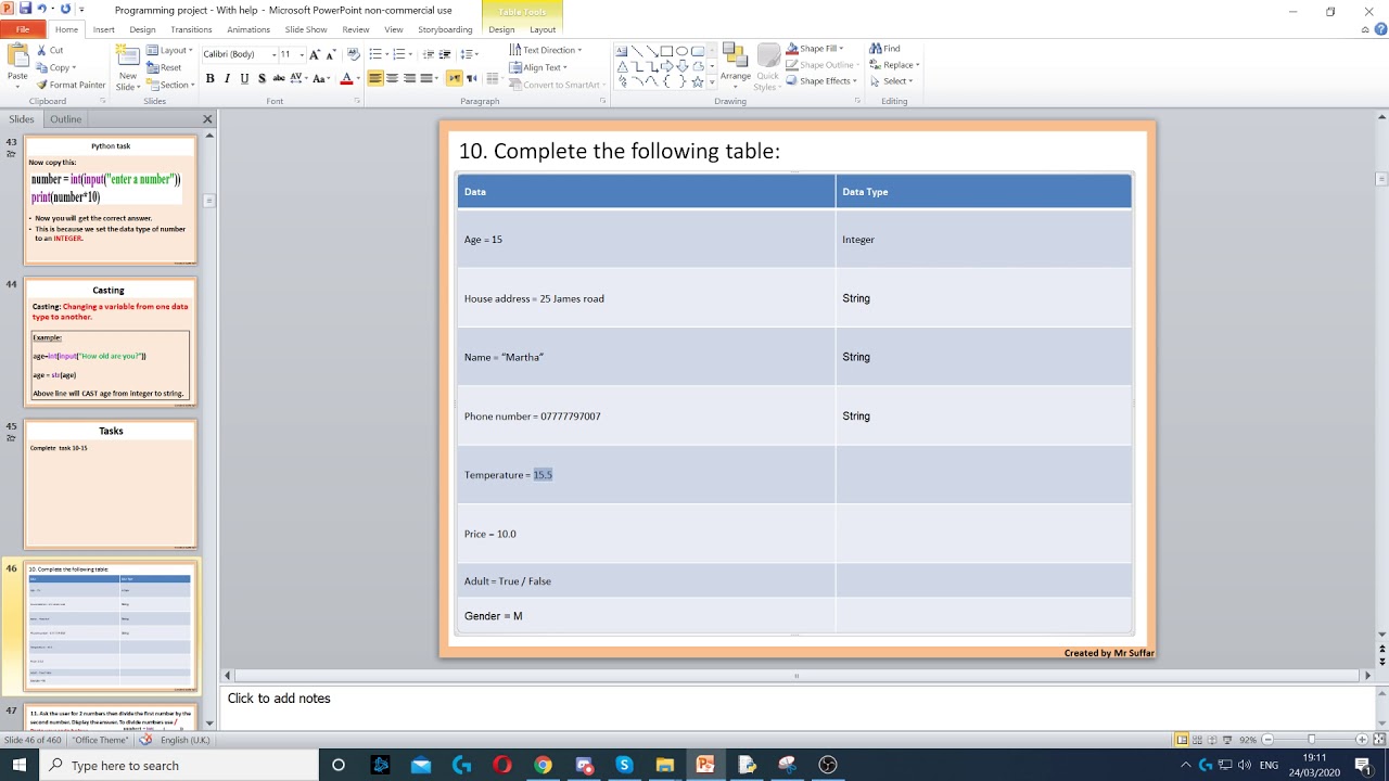 Task 10 - Data types - YouTube
