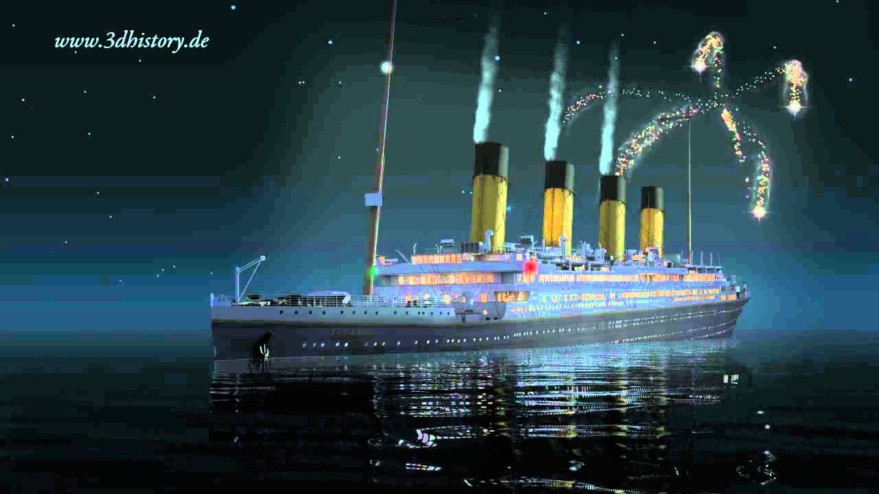 Video During Her Sinking Rms Titanic Fires White Flares