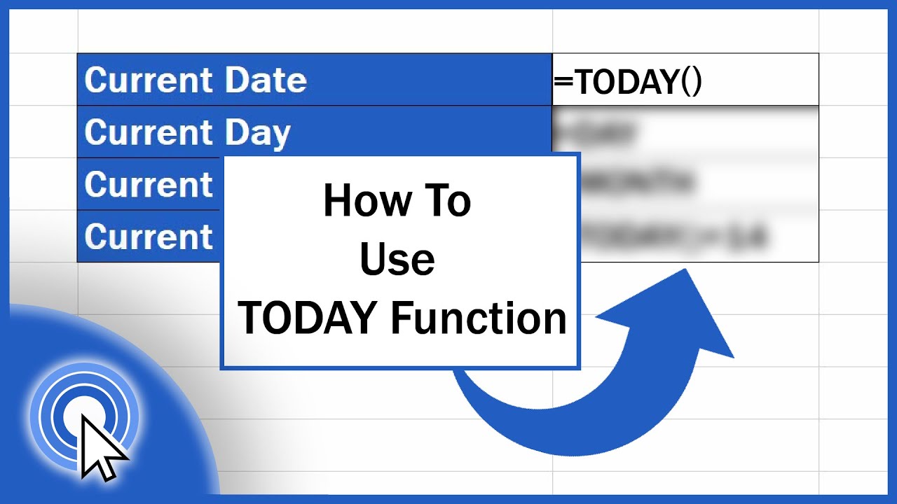 Excel TODAY function to insert today's date and more