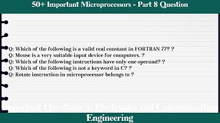 MCQ Questions Microprocessors - Part 8 with Answers