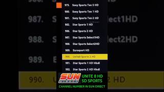 Unite Sports 8 Channel Number In Sun Direct  Sun Direct Sports Channel Number  Unite Sports 8 Hd