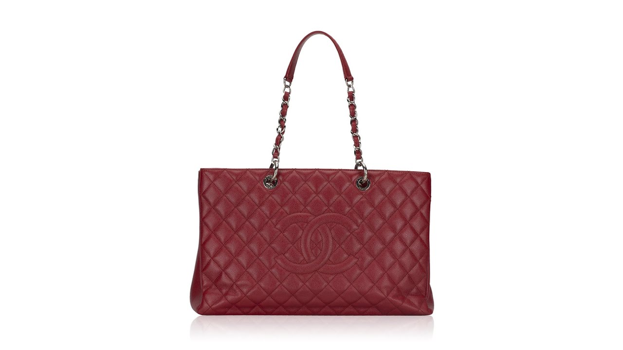 AUTHENTIC Chanel GST Grand Shopping Tote Red Caviar PREOWNED