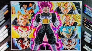 Drawing the Evolution of a NEW Saiyan | Commission #98