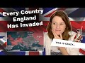 American Reacts to Every Country England Has Invaded: Visualized