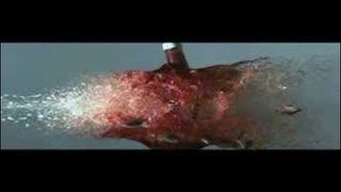 Slow motion bullet through various objects
