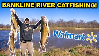 HOMEMADE Walmart BANKLINE River CATFISHING!!! (Catch Clean Cook)