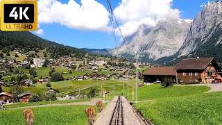 Cab Ride  Kleine Scheidegg to Grindelwald Switzerland | Train Driver View, Jungfrau Railway | 4K