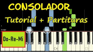 CONSOLADOR Piano Tutorial Cover Facil + Partitura PDF Acordes Pista Letra  Midi Pasion por las Almas