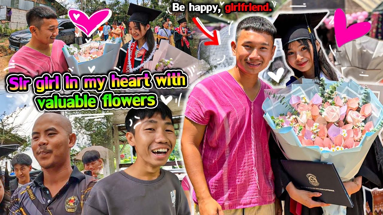 The girl I like is so excited after graduating.💖🥰