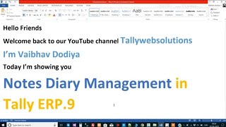 Manage Daily Notes Diary open from Tally Prime | Tallywebsolutions | Free Tally Prime Addon screenshot 5
