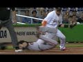 posey slides awkwardly and lands face first