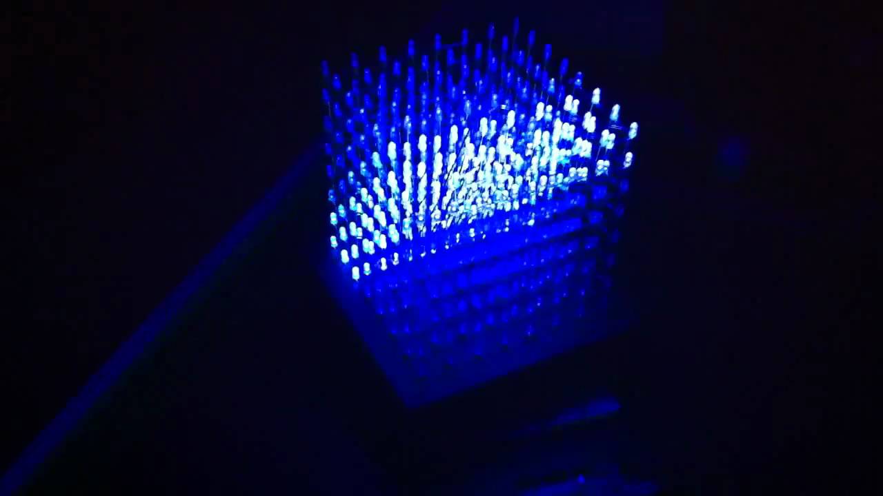 8x8x8 LED Cube Pattern Test - YouTube