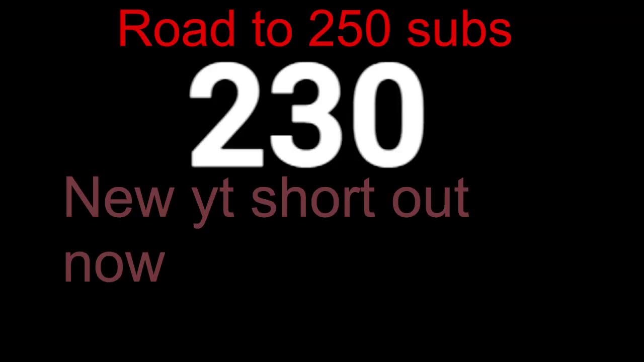 Road to 250 subs