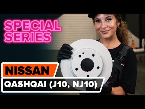 How to change front brake discs / brake rotors on NISSAN QASHQAI (J10, NJ10) [TUTORIAL AUTODOC]