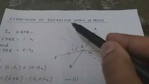 Expression of Refractive Index of a Prism