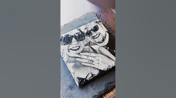 Photo engraving with the @LaserPecker LP5 on slate.