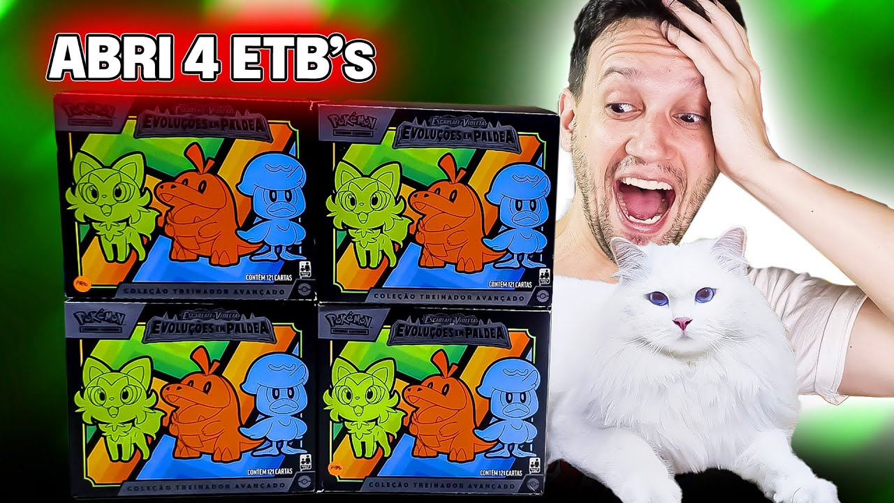 ABRI 4 ELITE TRAINER BOX POKEMON DE PALDEA| CAPITÃO HUNTER CARTAS POKEMON TCG