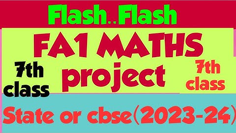 7th MATHS PROJECT FOR FA1/Maths Projects