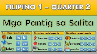 FILIPINO -  QUARTER 2 | MGA PANTIG SA SALITA ( ISA HANGGANG APAT NA PANTIG ) || TEACHER MHARIE