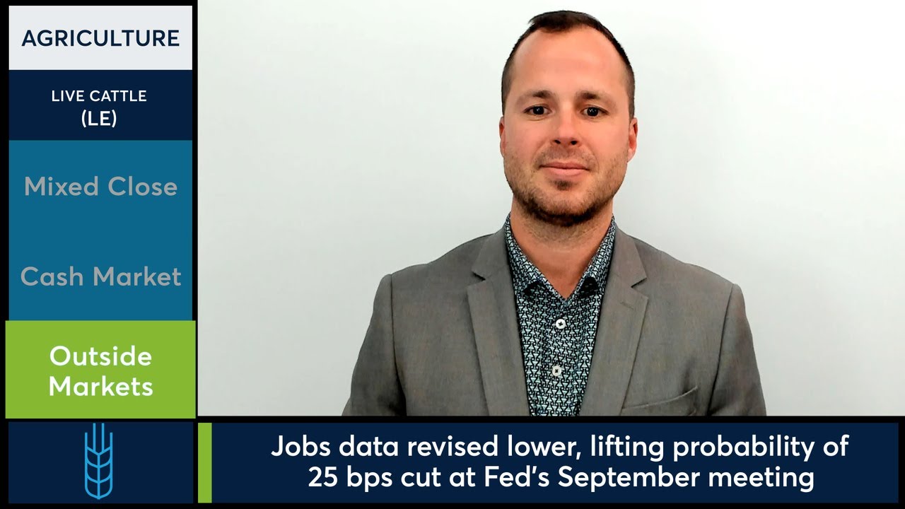 Feeder Cattle futures locked in lower. Lean Hog futures close slightly higher. 9/9/25