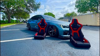 FBO E85 INFINITI Q50 GETS RACING SEATS!  (Braum) Q50 Lightweight Race Seat Weight Reduction Modification
