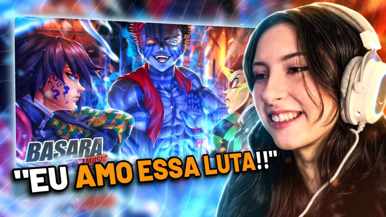 REACT BASARA | Akaza VS. Tanjiro e Tomioka | Castelo Infinito (Demon Slayer)