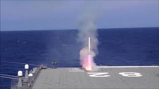 海上自衛隊 護衛艦「いせ」シースパロー(ESSM)射撃訓練  JS Ise (DDH-182) Missile Launch During RIMPAC