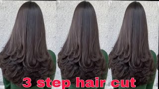 3 step hair cut to easy way/step by step in Hindi/5 minutes me hair cut/