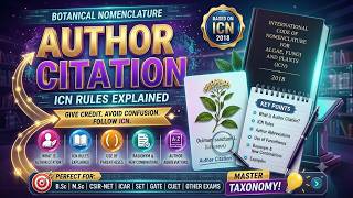 Author Citation in Botanical Nomenclature | ICN Rules Explained | Plant Taxonomy | Botany Lecture