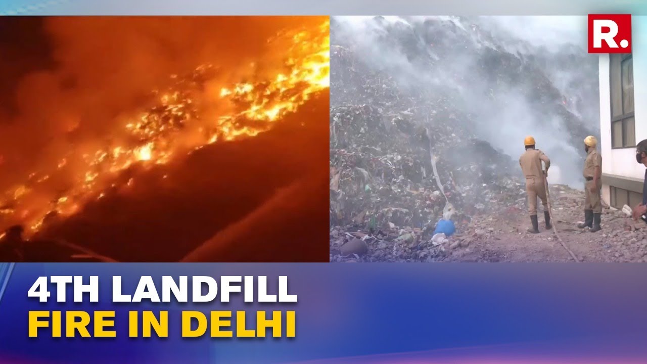 WATCH: Massive Fire Breaks Out At Bhalswa Landfill Site in North Delhi, 13 Fire Tenders Brought In