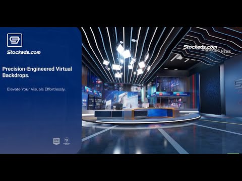 Newsroom E7VY | Unreal Engine Corporate Virtual Set | Integrated With Aximmetry - video from Stockeds