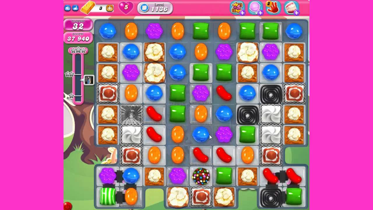 Candy Crush Saga Level 1136 - YouTube