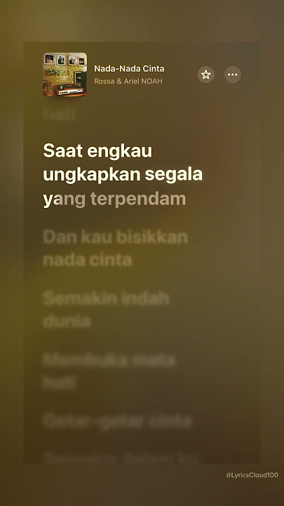 Nada-Nada Cinta #rossa #arielnoah #lyricscloud100