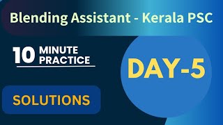 Kerala PSC Blending Assistant 2024 | MCQ on Solutions | Cat No: 063/2023 Exam Prep