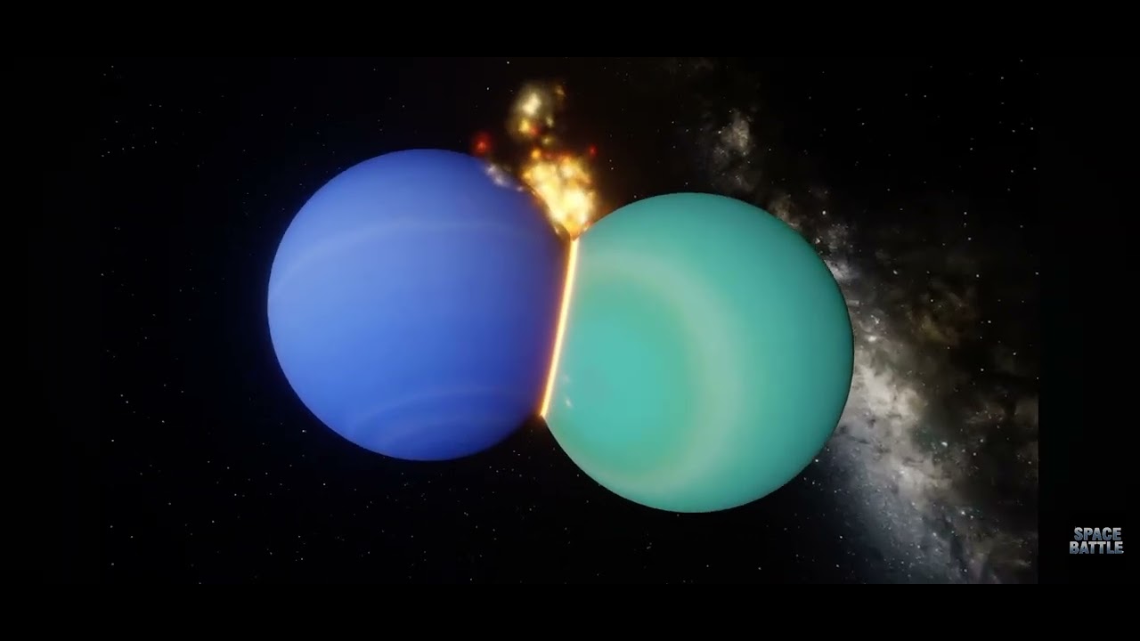 Uranus and Neptune collision animation 