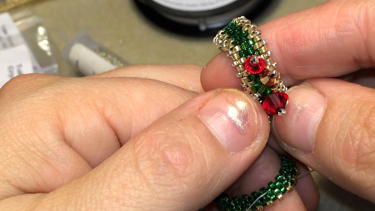 Christmas Lights Ring Tutorial Tubular Even Count Peyote YouTube