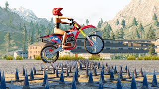 Cars vs Police Spike Strip #1 - BeamNG DRIVE | SmashChan