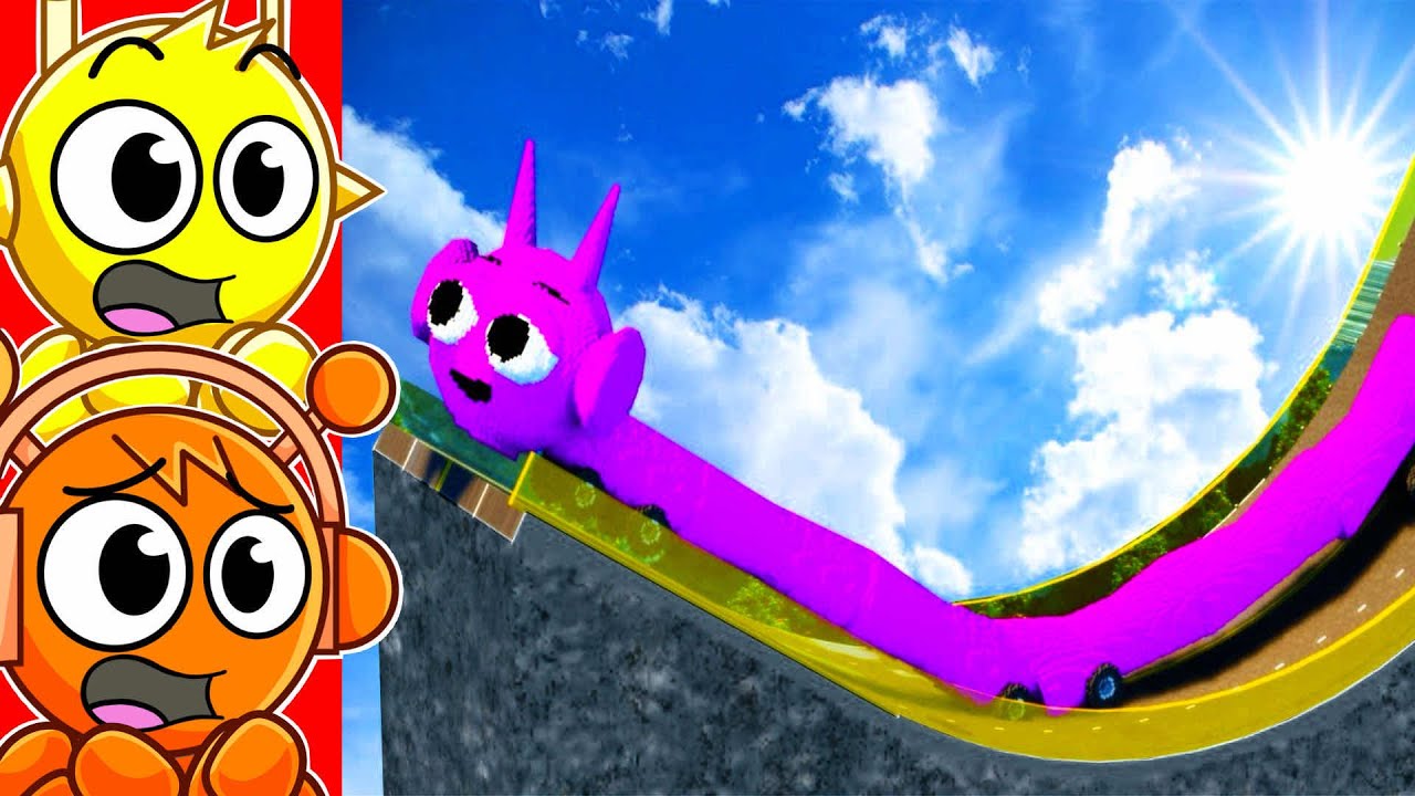 ДЛИННЫЕ МАШИНКИ-ШПРУНКИ против ГИГАНТСКОЙ РАМПЫ!!!