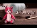 【羊毛】ニードルフェルト 赤い猫の男の子 DIY Needle Felting Red Cat [wool]