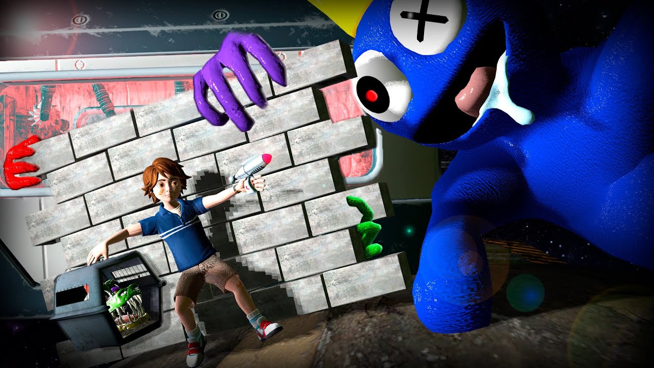 FNAF SB Gregory VS BLUE Rainbow Friends: Ragdoll Jumps & Falls - [GMOD] ep.82