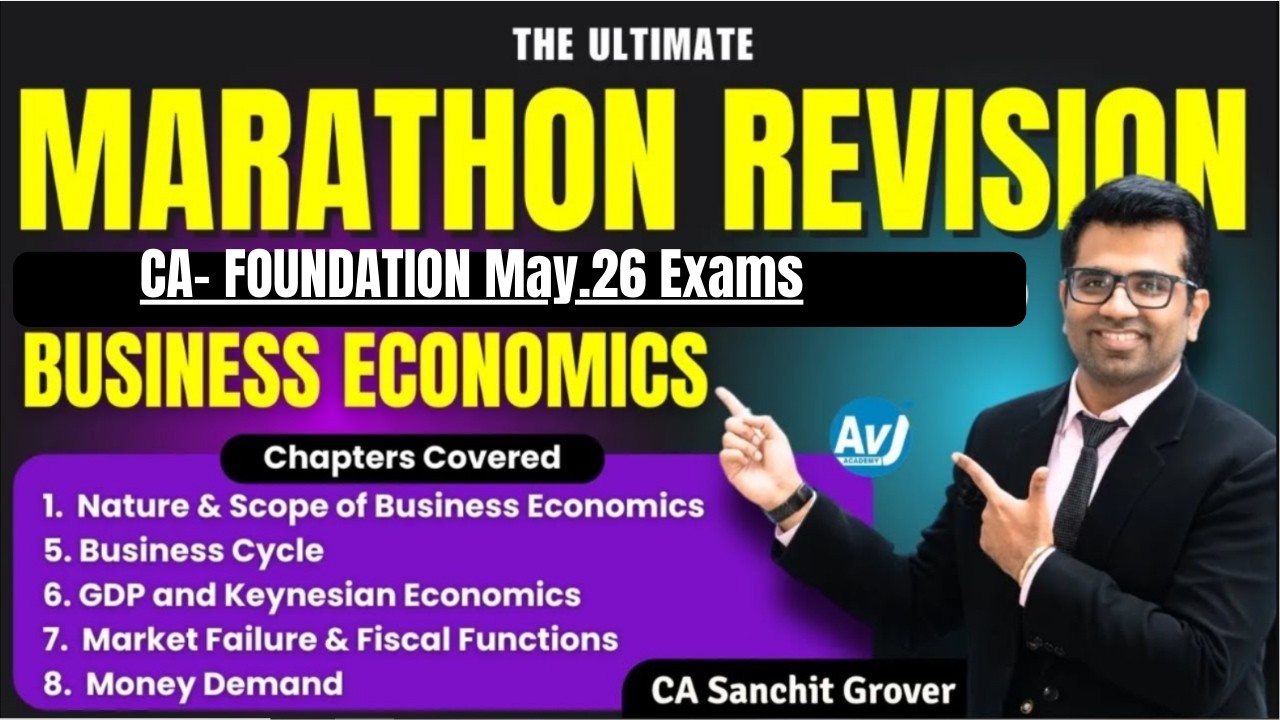 CA Foundation Business Economics | Marathon Revision | Part 1 | Sep 25 Exams | CA Sanchit Grover