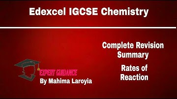 IGCSE EDEXCEL CHEMISTRY Rate Of Reaction Edexcel IGCSE Chemistry Complete Revision Summary
