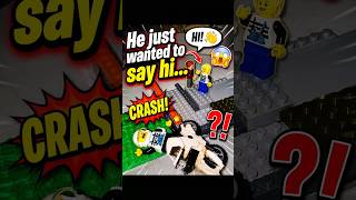 LEGO He Said “Hi”… Then CRASHED?! 😱💥 #lego #crash #legostopmotion