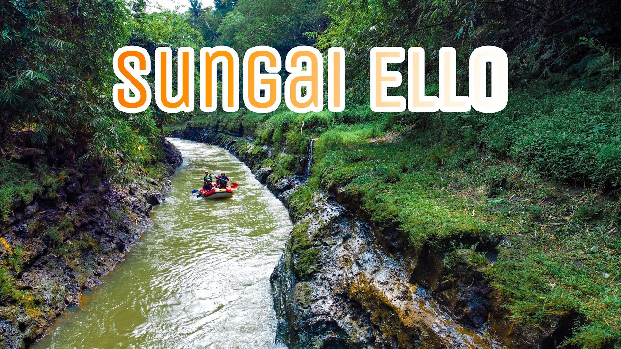 DRONE FOOTAGE FUN RAFTING SUNGAI ELLO MAGELANG - YouTube