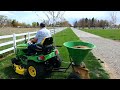 Fertilizing the Lawn for the First Time This Year   New Spreader! 🌿