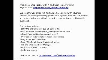 Free webhosting-PHP, MySQL, FTP, cPanel, Free sub Domain Name