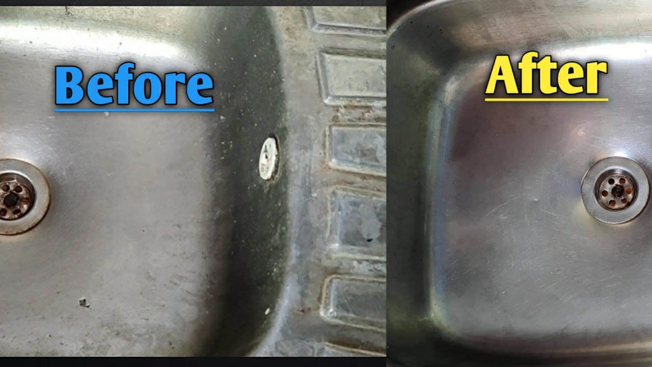 How to clean kitchen sink Remove stickness & odour how to clean