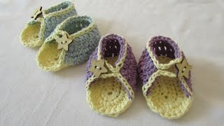 VERY EASY crochet baby summer sandals / shoes tutorial