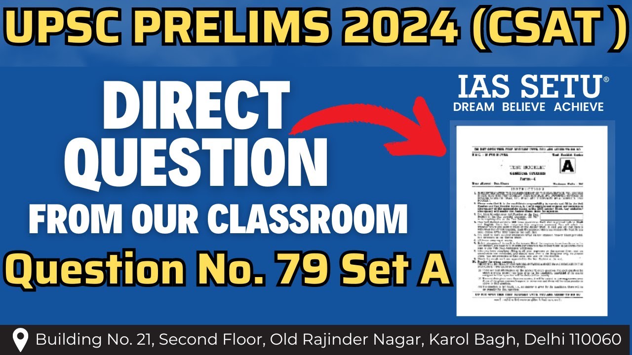 UPSC PRELIMS 2024 (CSAT ) | Direct Question | from our Class | Question ...