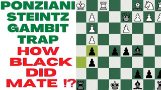 Ponziani Steinitz Gambit Trap: #chess #chessgame #chessrush #chesstricks #gambit